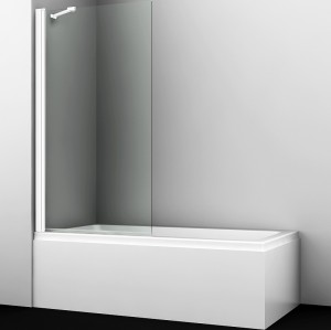 Шторка на ванну WasserKRAFT Berkel 80 48P01-80W профиль Белый стекло прозрачное 80*140 см